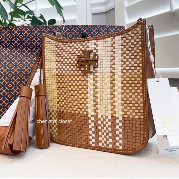 🎄🔥NeW! Tory Burch Thea Mini Woven Web Shoulder Bag - Picture 3 of 12